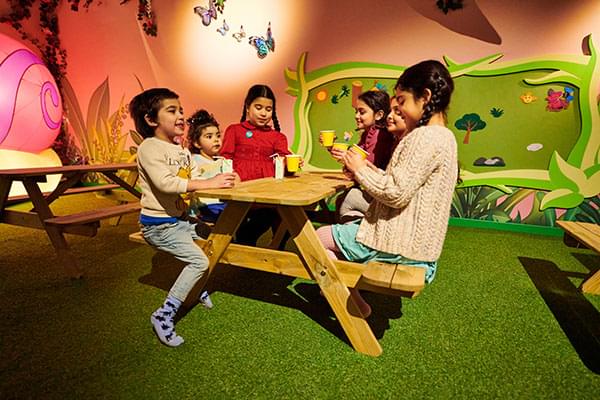 having a hot chocolate dreamland imaginarium manchester